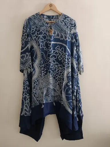 Midnight Azure Fish-Cut Coord Set