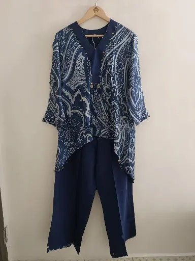 Royal Indigo Fish-Cut High-Low Set