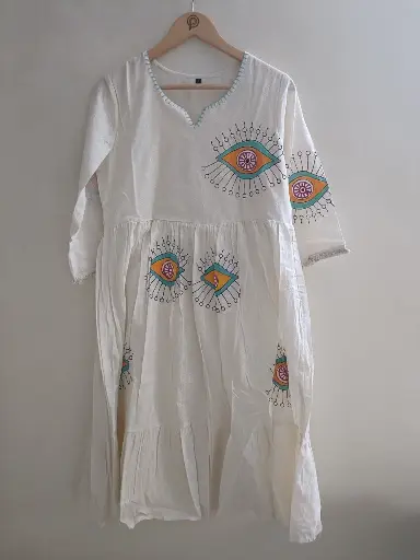 Ivory Eye Charm Mull Dobby Dress