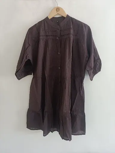 Cocoa Charm Dobby Cotton Tunic