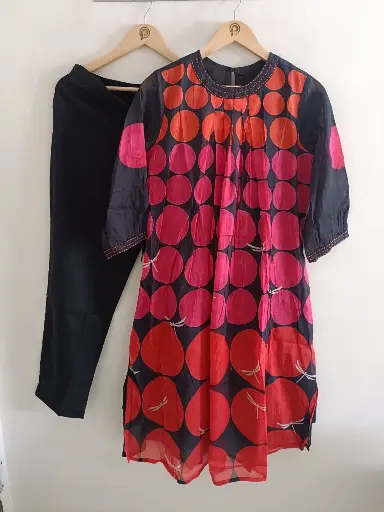 Midnight Bloom Mull Cotton Kurta Palazzo Set