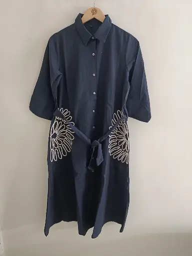 Midnight Bloom Flex Cotton Dress