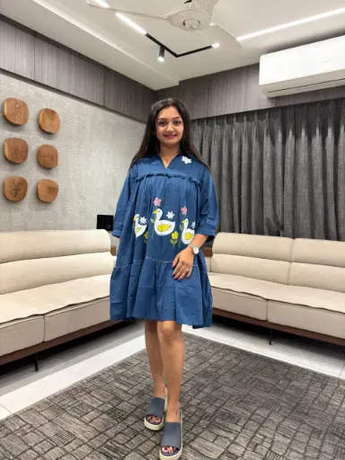 Blue Swan Handpainted Tunic