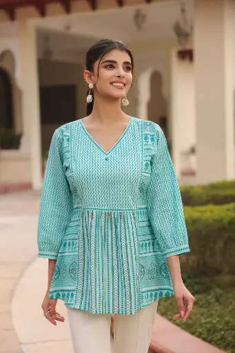 Aqua Weave Cotton Top