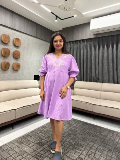 Lavender Bloom Cotton Dress