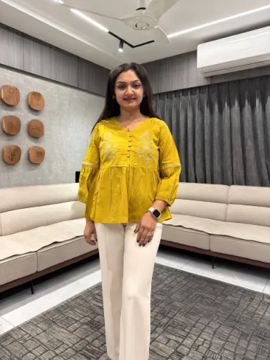 Mustard Bloom Cotton Top