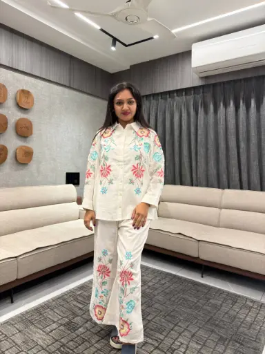 Ivory Bloom Mull Co-ord Set