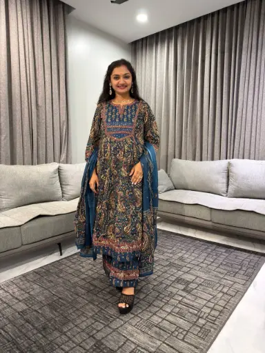 Royal Crimson Ajrakh Cotton Suit Set