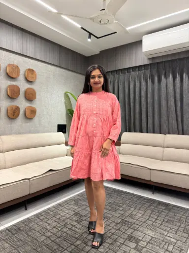 Blush Pink Dobby Cotton Tunic
