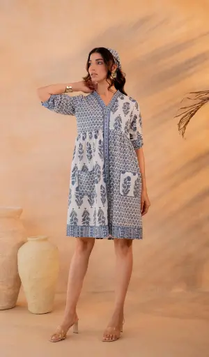 Blue Heritage Print Tunic