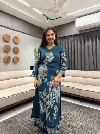 Teal Bloom Rayon Set