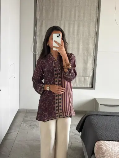 Ajrakh Grace Crepe Top