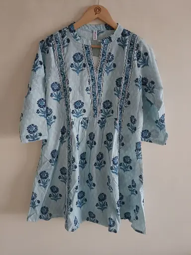Sky Bloom Cotton Tunic