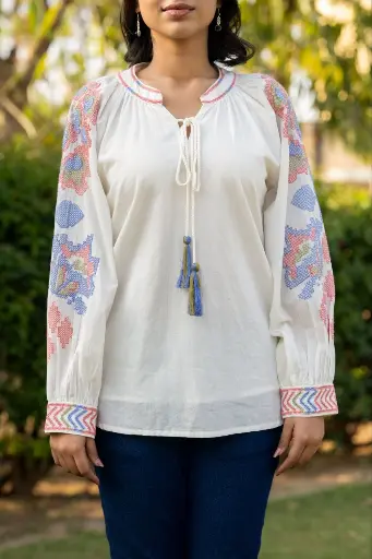 Blossom Breeze Mull Cotton Top