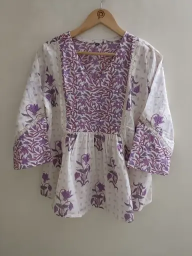 Lilac Garden Cotton Top