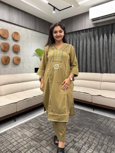 Olive Grace Flex Cotton Co-ord Set