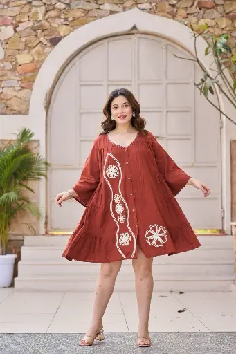 Rust Bloom Dori Work Tunic
