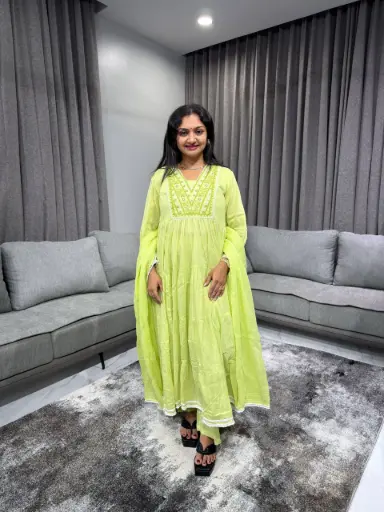 Lime Glow Cotton 3-Piece Set