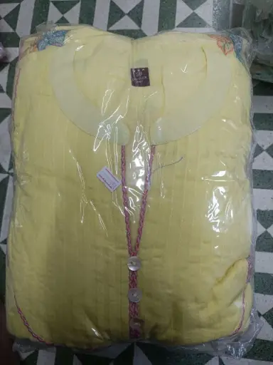 Sunshine yellow Mull Cotton Embroidered Suit Set