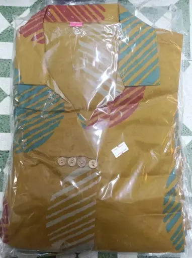 Mustard Circle Print Cotton Set