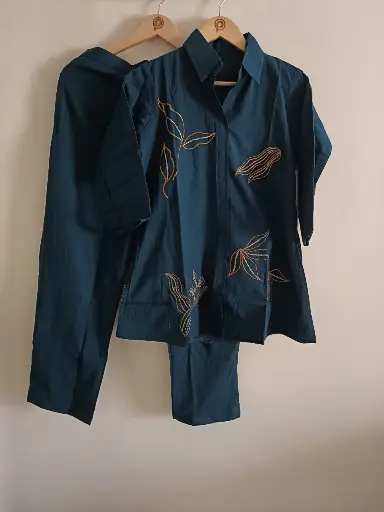 Midnight Leaf Elegance Co-ord
