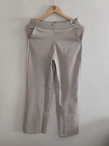 Pearl Beige Comfort Tensil Palazzo Pants