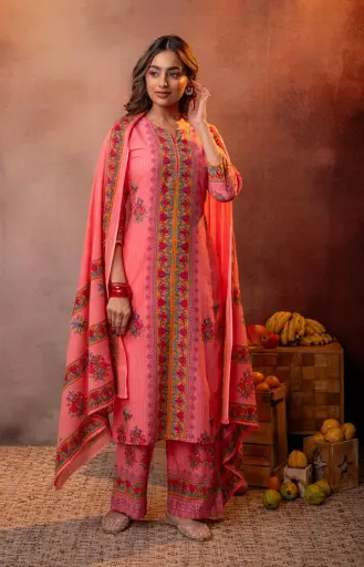 Pink Blossom Cotton Suit Set