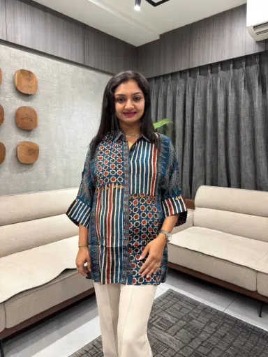 Indigo Ajrakh Fusion Shirt