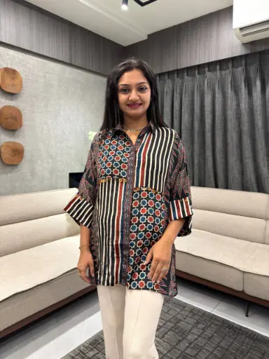 Midnight Ajrakh Fusion Shirt