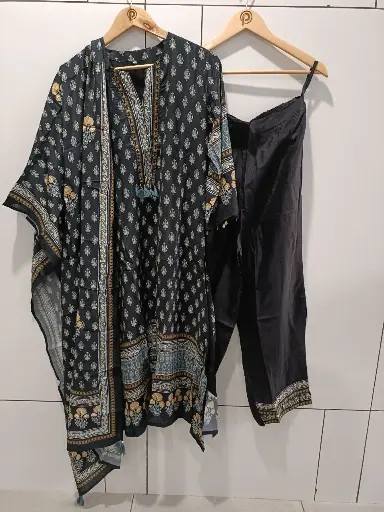 Midnight Bloom Muslin 3-Piece Set