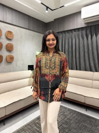 Royal Charm Printed Crepe Shirt