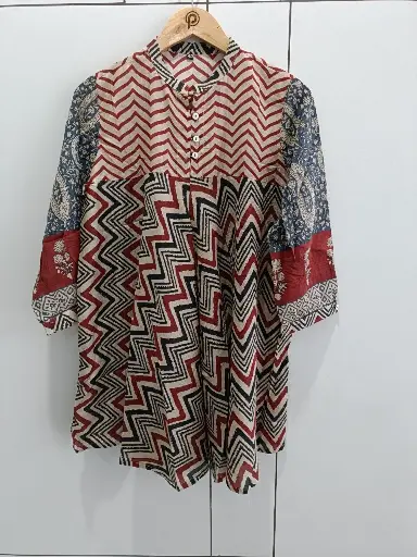 Chevron Fusion Muslin Tunic