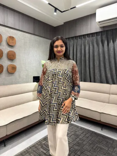 Indigo Chevron Muslin Tunic