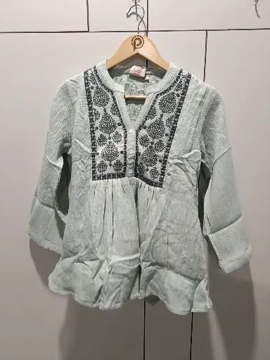 Mint Meadow Embroidered Peplum Top