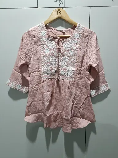 Rosy Charm Embroidered Top