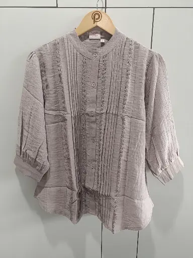 Muted Lavender Pintuck Elegance Top