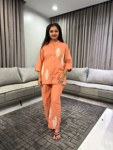 Blush Leaf Pure Cotton Co-ord Set