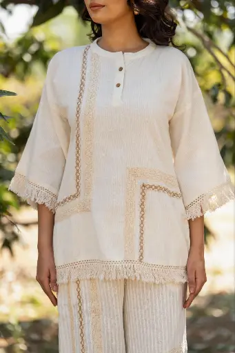 Ivory Fringe Mull Co-Ord Set