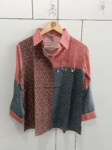Ruby Noir Patchwork Muslin Shirt