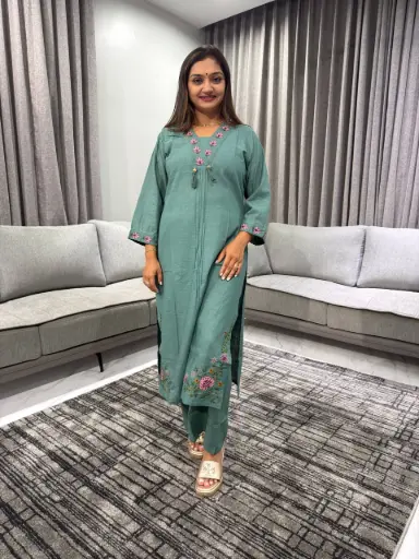 Emerald Bloom Flex Cotton Co-Ord Set