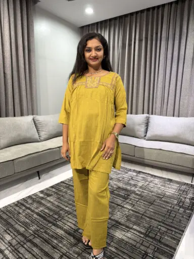 Mustard Grace Flex Cotton Co-Ord Set