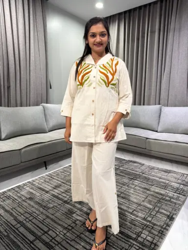 Ivory Fern Premium Flex Cotton Co-Ord Set