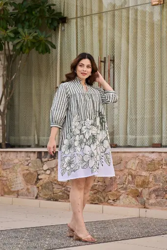 Sage Bloom Cotton Tunic