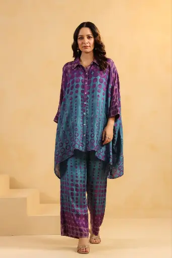 Twilight Orbit Premium Viscose Santoon Co-ord Set