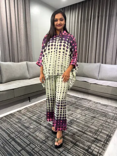 Aura Dot Flow Premium Viscose Santoon Co-ord Set