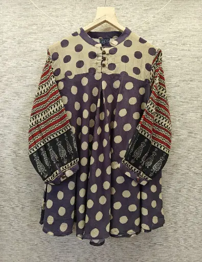 Plum Polka Muslin Tunic