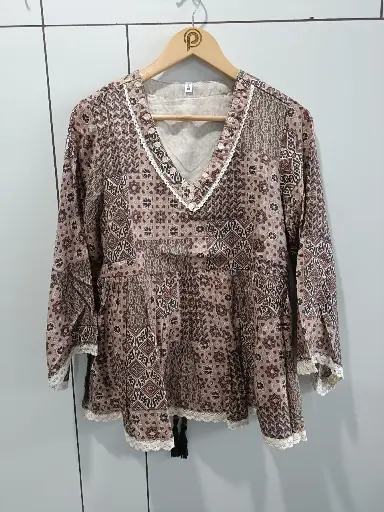 Vintage Mosaic Mull Cotton Top