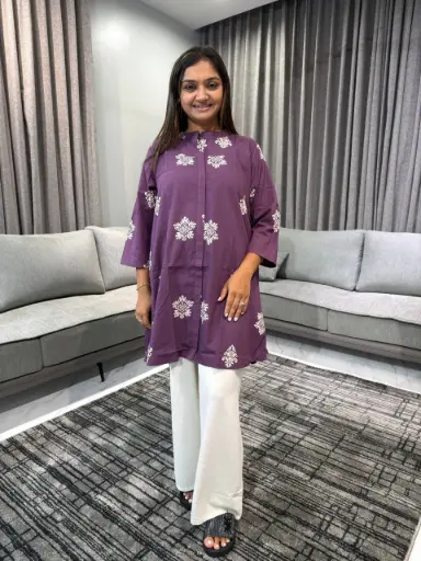 Lavender Bloom Cotton Tunic