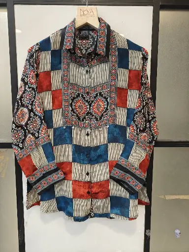 Boho Mosaic Crepe Shirt