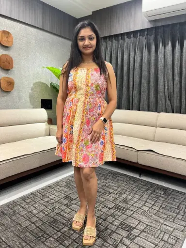 Multicolor Pure Cotton Floral Printed A-Line Tunic